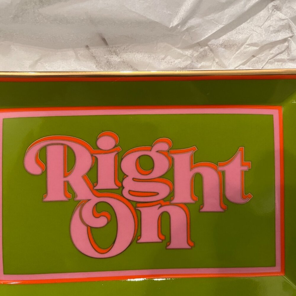 Jonathan Adler‎ Right On Rectangle Tray Deep Thoughts Porcelain Decor